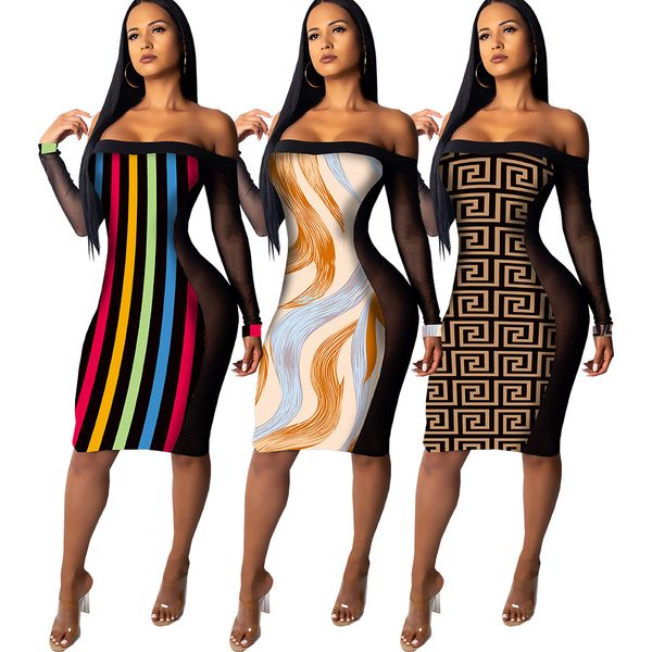 3552 cross-border women's european and american mesh print long-sleeved dress nightclub dress 3 colors, Black;gray
3552 cross-border women's european and american mesh print long-sleeved dress nightclub dress 3 colors, Black;gray