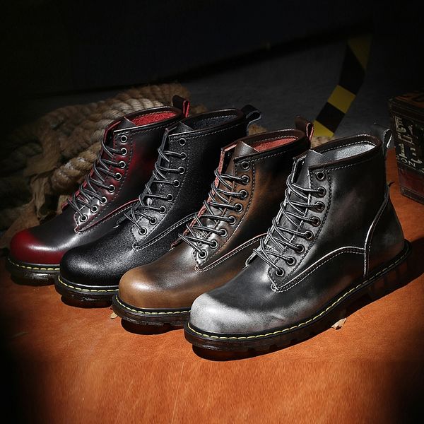 new fashion genuine leather men boots retro casual men's ankle boots waterproof martin boots (4 colors, Black
new fashion genuine leather men boots retro casual men's ankle boots waterproof martin boots (4 colors, Black