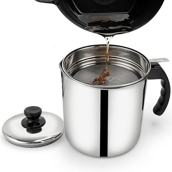 1.3l household oil filter container oil pot cooking tools leakproof dripping bottle grease stainless steel storage
1.3l household oil filter container oil pot cooking tools leakproof dripping bottle grease stainless steel storage