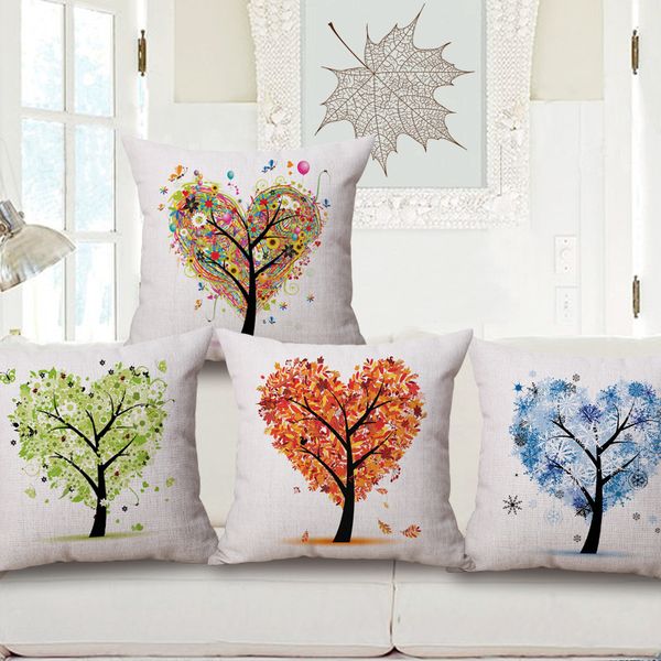 four seasons tree cotton linen hug pillow case love four seasons tree back cushion pillow come picture customize logo
