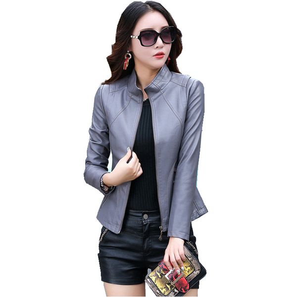 women's leather & faux luxury genuine suede coat jacket spring autumn women slim moto outerwear coats garment plus size lf9152, Black
women's leather & faux luxury genuine suede coat jacket spring autumn women slim moto outerwear coats garment plus size lf9152, Black