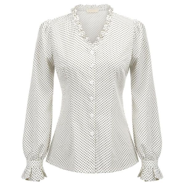 new spring blouse women polka dot blouse long seleeve frilled v neck slim button plus size women 2020 fashion, White
new spring blouse women polka dot blouse long seleeve frilled v neck slim button plus size women 2020 fashion, White