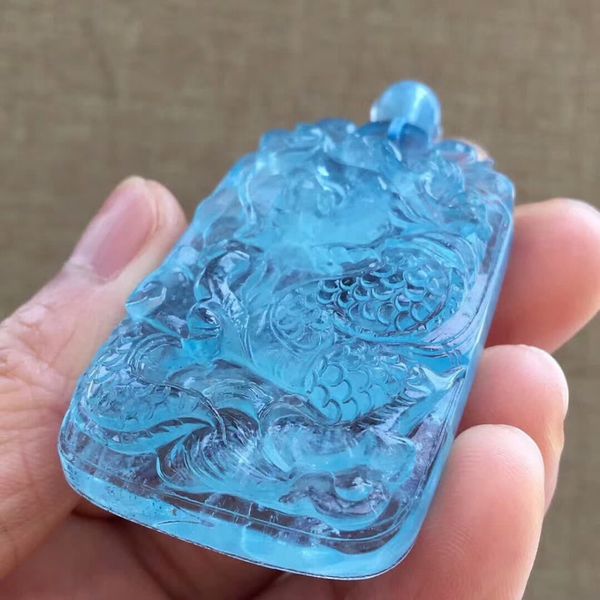 certificate natural blue clear aquamarine dragon craved pendant 54x34x11mm gemstone crystal woman man pendant necklace, Silver
certificate natural blue clear aquamarine dragon craved pendant 54x34x11mm gemstone crystal woman man pendant necklace, Silver