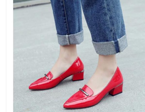 2019 women's shoes in spring and autumn with new style middle heel coarse heel pointed end@6021, Black
2019 women's shoes in spring and autumn with new style middle heel coarse heel pointed end@6021, Black