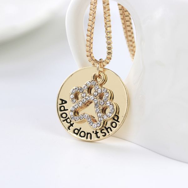 dont shop adopt new paw cat dog pet lover crystal puppy pendant necklace jewelry ing, Silver
dont shop adopt new paw cat dog pet lover crystal puppy pendant necklace jewelry ing, Silver