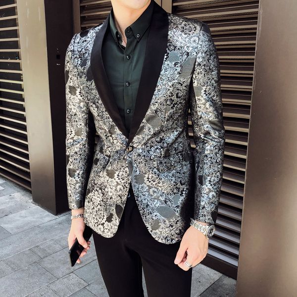 mens blazers luxury royal silver jacquard wedding male blazer fashion slim fit single breasted prom blazers men plus size 4xl, White;black
mens blazers luxury royal silver jacquard wedding male blazer fashion slim fit single breasted prom blazers men plus size 4xl, White;black