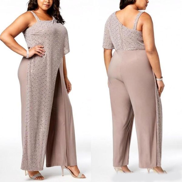 modern mother of the bride dresses one shoulder sequins drape jumpsuits evening gowns chiffon pants plus size prom dress, Black
modern mother of the bride dresses one shoulder sequins drape jumpsuits evening gowns chiffon pants plus size prom dress, Black