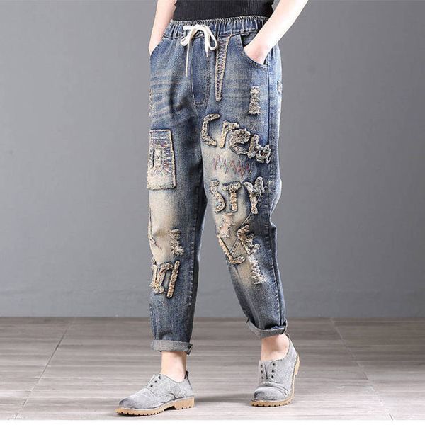 women's jeans high waist boyfriend for women arrival 2021 spring fashion vintage ripped casual denim harem pants w066, Blue
women's jeans high waist boyfriend for women arrival 2021 spring fashion vintage ripped casual denim harem pants w066, Blue