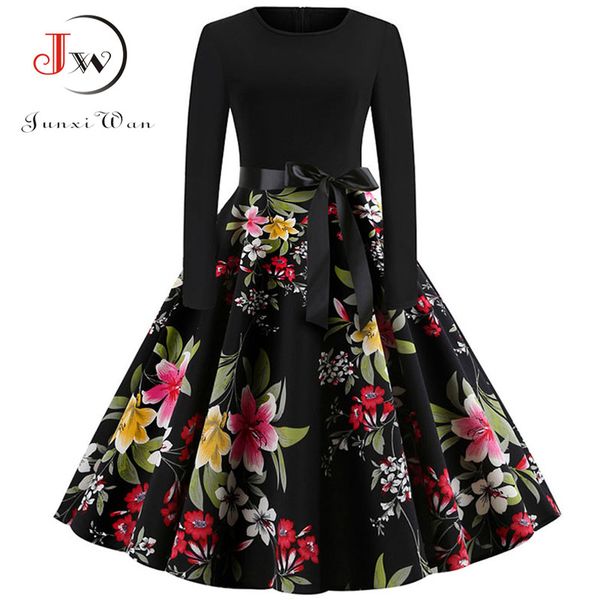 women dress winter casual vintage elegant christmas dress floral print office lady retro robe female black party plus size, Black;gray
women dress winter casual vintage elegant christmas dress floral print office lady retro robe female black party plus size, Black;gray
