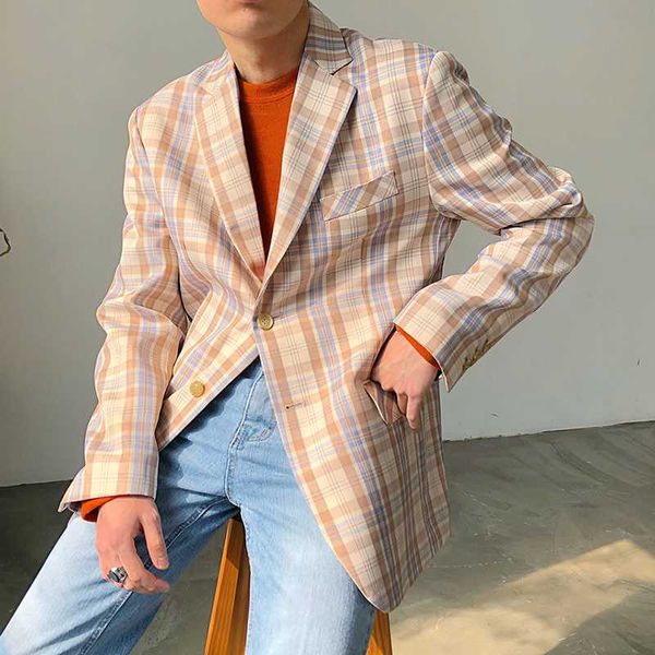 men japan korea streetstyle fashion casual plaid suit coat male retro fashion thin suit blazer jacket outerwear, White;black
men japan korea streetstyle fashion casual plaid suit coat male retro fashion thin suit blazer jacket outerwear, White;black