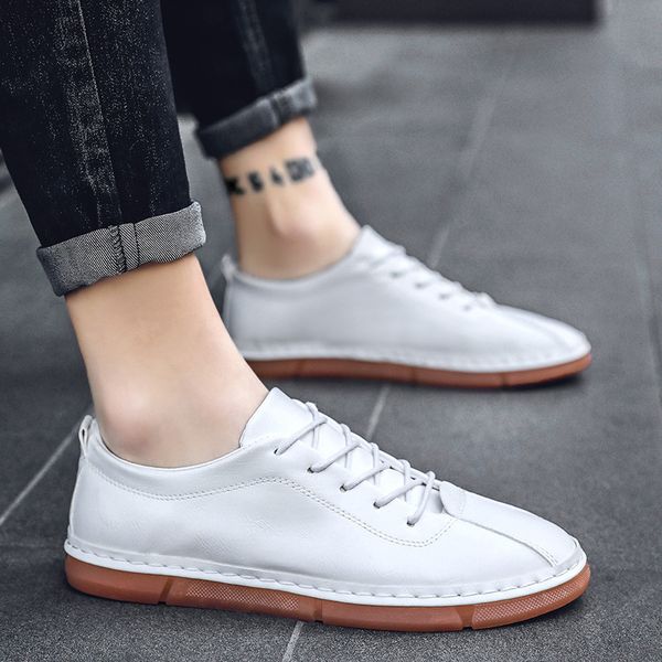 2019 spring men shoes breathable casual shoes leather fashion lace-up business flat for men zapatos hombre white sneakers, Black
2019 spring men shoes breathable casual shoes leather fashion lace-up business flat for men zapatos hombre white sneakers, Black
