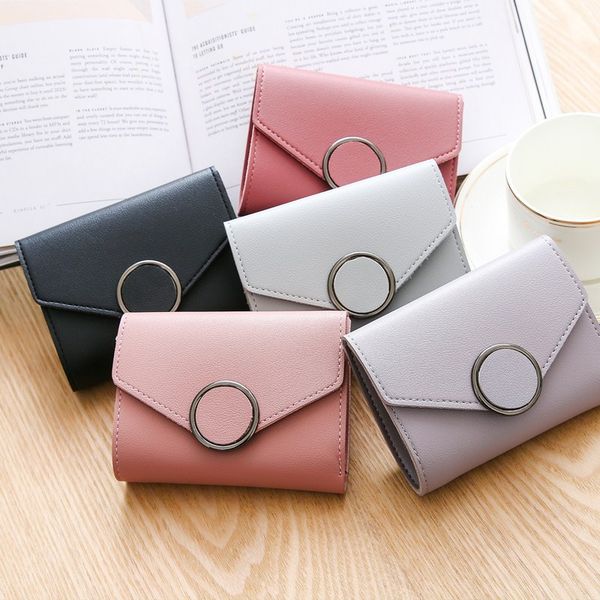new metal ring british retro short women wallets and purse three folds solid color student wallet cute small card holder wallet, Red;black
new metal ring british retro short women wallets and purse three folds solid color student wallet cute small card holder wallet, Red;black