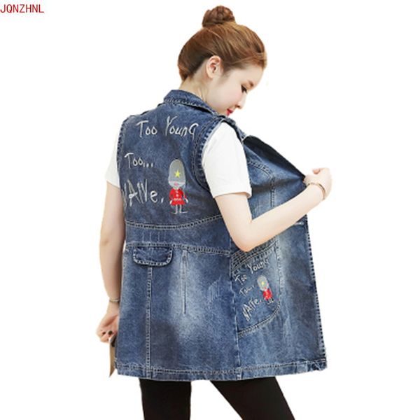 europe station large size vest spring autumn new embroidery denim vest female medium length section sleeveless jacketas1082, Black;white
europe station large size vest spring autumn new embroidery denim vest female medium length section sleeveless jacketas1082, Black;white