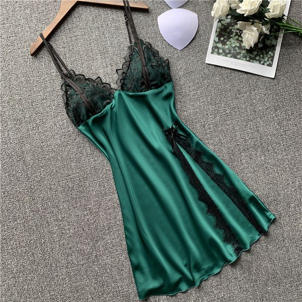 female spaghetti strap nightgown satin nightdress intimate lingerie lace patchwork kimono bathrobe gown casual home clothes, Black;red
female spaghetti strap nightgown satin nightdress intimate lingerie lace patchwork kimono bathrobe gown casual home clothes, Black;red