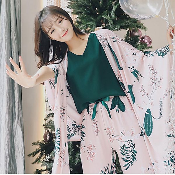 gogoni new arrival daily spring autumn women's pajama set 4 piece home style sleep set sweet loose leaves sleepwear female, Black;red
gogoni new arrival daily spring autumn women's pajama set 4 piece home style sleep set sweet loose leaves sleepwear female, Black;red