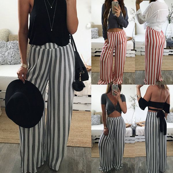arrivals fashion womens stretch high waist leggings loose casual pants female striped wide leg stylish pants, Black;white
arrivals fashion womens stretch high waist leggings loose casual pants female striped wide leg stylish pants, Black;white