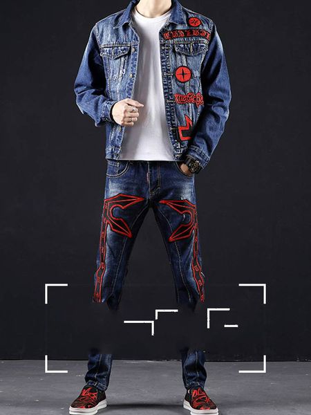 spring and autumn denim suit men slim figure youth embroidery coat men trend jacket denim jacket men cowboy jacket two, Gray
spring and autumn denim suit men slim figure youth embroidery coat men trend jacket denim jacket men cowboy jacket two, Gray