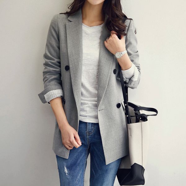cbafu women jacket casual coat spring autumn outwear short coat female solid office lady suit notched collar work n978, Black;brown
cbafu women jacket casual coat spring autumn outwear short coat female solid office lady suit notched collar work n978, Black;brown