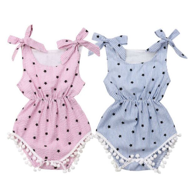 summer infant newborn baby girls romper tassel ball cotton clothes playsuit sunsuit jumpsuit, Blue
summer infant newborn baby girls romper tassel ball cotton clothes playsuit sunsuit jumpsuit, Blue