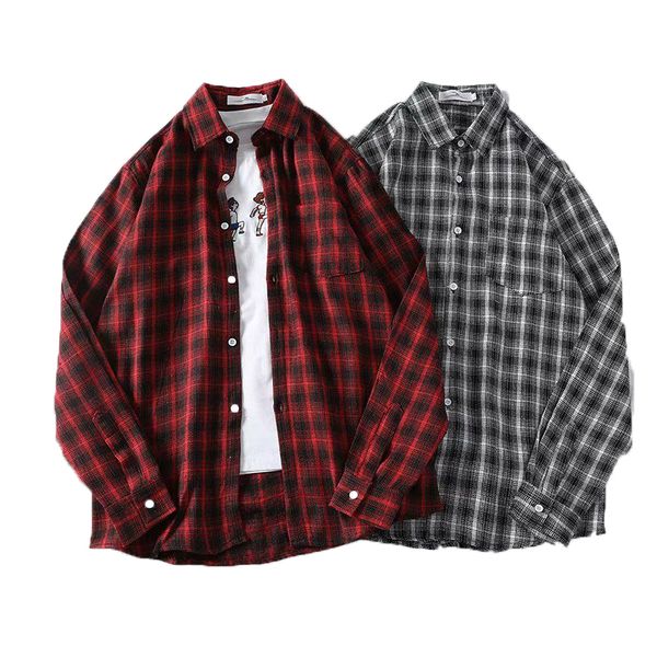 spring autumn long shirt with pocket men clothes slim fit men long sleeve plaid shirt casual streetwear, White;black
spring autumn long shirt with pocket men clothes slim fit men long sleeve plaid shirt casual streetwear, White;black