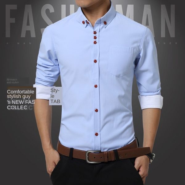 mens designer long-sleeve blouse shirt youth shirt solid colour shirts long-sleeved shirt, Black;brown
mens designer long-sleeve blouse shirt youth shirt solid colour shirts long-sleeved shirt, Black;brown