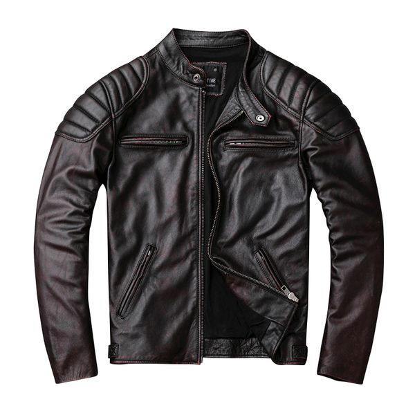2019 vintage brown men slim fit motorcycle leather jacket plus size xxxxl genuine cowhide short biker's coat ing, Black
2019 vintage brown men slim fit motorcycle leather jacket plus size xxxxl genuine cowhide short biker's coat ing, Black