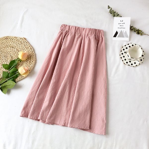 women skirts 2019 elegant high waist elastic high lace waist wild loose solid color button leisure flax long skirts for women, Black
women skirts 2019 elegant high waist elastic high lace waist wild loose solid color button leisure flax long skirts for women, Black