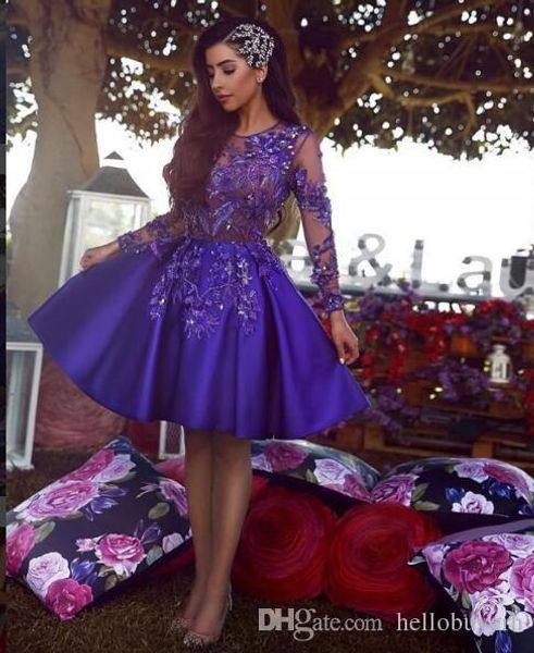 ball gown purple long sleeve short prom dresses puff skirt party cocktail homecoming dresses with beads 2018, Black
ball gown purple long sleeve short prom dresses puff skirt party cocktail homecoming dresses with beads 2018, Black
