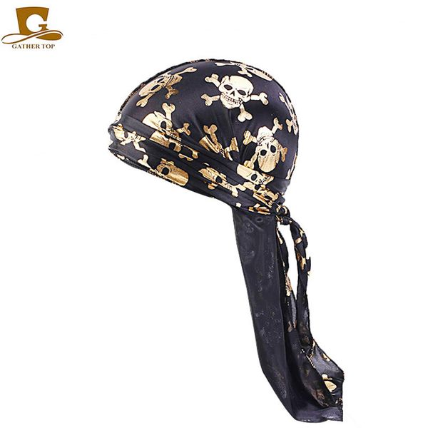 skull pattern print durag silky long tailed pirate cap mens bandana turban new fashion headwear hair accessories, Silver
skull pattern print durag silky long tailed pirate cap mens bandana turban new fashion headwear hair accessories, Silver