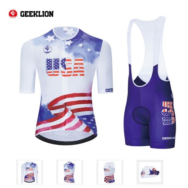 geeklion 2020 usa cycling jersey set new cycling pro bib short bike kits summer bike maillot team training windbreaker, Black;blue
geeklion 2020 usa cycling jersey set new cycling pro bib short bike kits summer bike maillot team training windbreaker, Black;blue