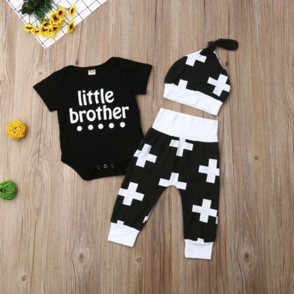 new fashion newborn baby boy cotton short sleeve casual clothes romper jumpsuit+pants leggings hat 3pcs outfits set 3f26, White
new fashion newborn baby boy cotton short sleeve casual clothes romper jumpsuit+pants leggings hat 3pcs outfits set 3f26, White