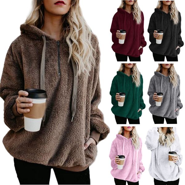 women fashion oversized pullover long sleeve hoodies plus size cashmere jacket sweatshirt solid color hoodies loose tracksuit, Black
women fashion oversized pullover long sleeve hoodies plus size cashmere jacket sweatshirt solid color hoodies loose tracksuit, Black