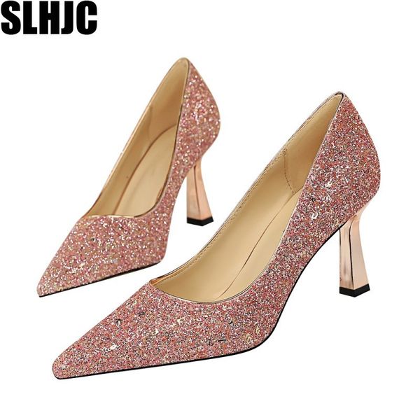 slhjc 2020 spring women pumps shoes stylish shining sequined shoes party club office lady formal dress pumps plus size high heel, Black
slhjc 2020 spring women pumps shoes stylish shining sequined shoes party club office lady formal dress pumps plus size high heel, Black