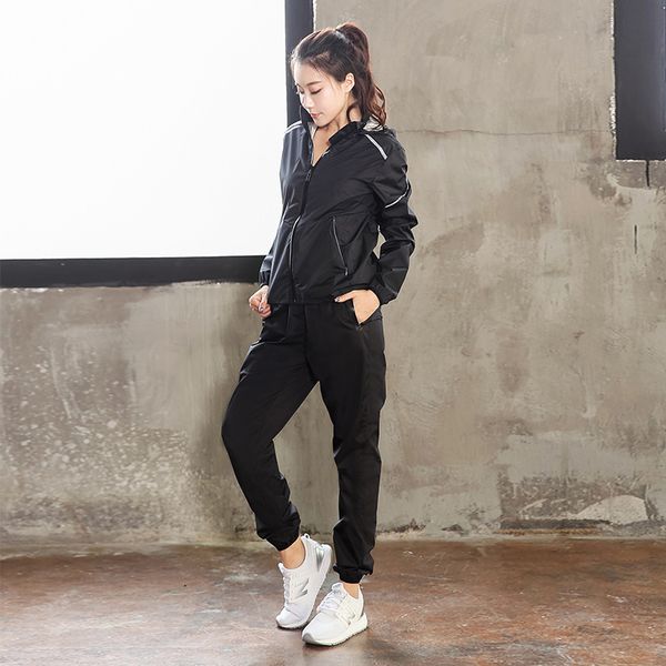 women tracksuits sets high waist joggers pants + hooded long sleeve reflective zipper jacket two piece set plus size sweat suits, White
women tracksuits sets high waist joggers pants + hooded long sleeve reflective zipper jacket two piece set plus size sweat suits, White