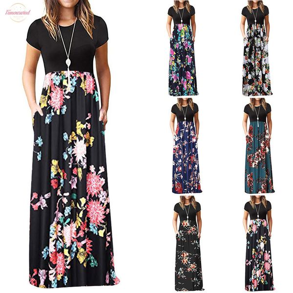 womens casual sleeve o neck print maxi tank long dress plus size polyester summer dress yl5, Black;gray
womens casual sleeve o neck print maxi tank long dress plus size polyester summer dress yl5, Black;gray