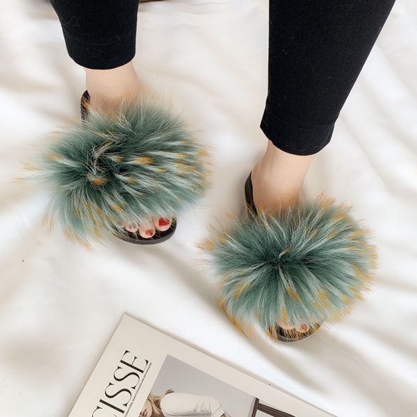 fur slippers women flip flops ladies slides real fur raccoon slippers cute plush fluffy sandals non-slip shoes, Black
fur slippers women flip flops ladies slides real fur raccoon slippers cute plush fluffy sandals non-slip shoes, Black