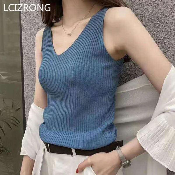 fashion knitted solid tank women v-neck slim vest summer casual high elastic camisole female 2020 new, White
fashion knitted solid tank women v-neck slim vest summer casual high elastic camisole female 2020 new, White