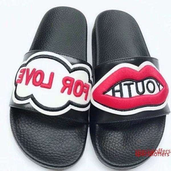 2019 letter embroidery bee tiger flip flop leather sandals fashion woman heart-shaped lips casual slippers sandals with box, Black
2019 letter embroidery bee tiger flip flop leather sandals fashion woman heart-shaped lips casual slippers sandals with box, Black