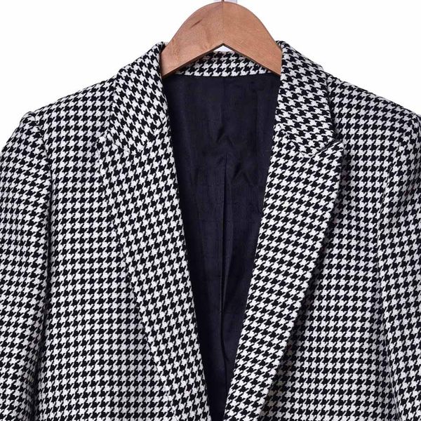 2019 women chic autumn / winter slim single button plaid office lady blazers, White;black
2019 women chic autumn / winter slim single button plaid office lady blazers, White;black