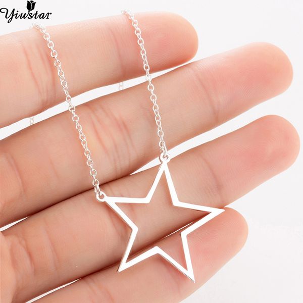 yiustar simple hollow star necklace charm star pendant necklaces for women girls jewelry fancy stainless steel geometric collier, Silver
yiustar simple hollow star necklace charm star pendant necklaces for women girls jewelry fancy stainless steel geometric collier, Silver