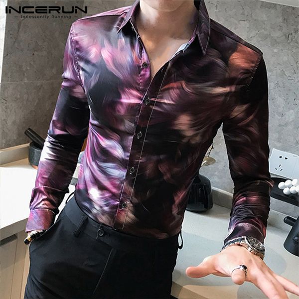 fashion trend streetwear men personality printed long sleeve lapel dress shirt casual joker slim button mens blouse incerun, White;black
fashion trend streetwear men personality printed long sleeve lapel dress shirt casual joker slim button mens blouse incerun, White;black