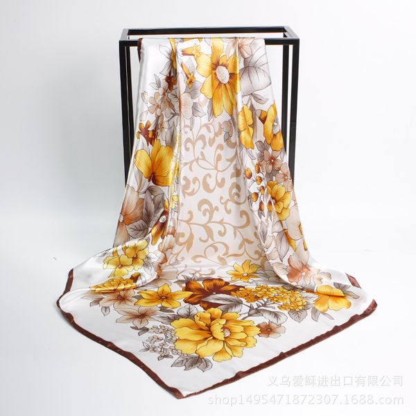 90x90cm satin pattern silk professional scarf female fashion casual square shawl decoration neckerchief foulard bandana women, Blue;gray
90x90cm satin pattern silk professional scarf female fashion casual square shawl decoration neckerchief foulard bandana women, Blue;gray