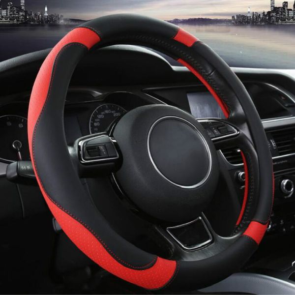 sport style pu car steering wheel cover contrast color non-slip sweat good breathable car steering cover suitable for 37-38cm
sport style pu car steering wheel cover contrast color non-slip sweat good breathable car steering cover suitable for 37-38cm
