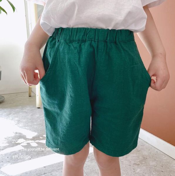 2020 new girls cotton linen shorts summer fashion kids shorts 3-8t ho745, Black
