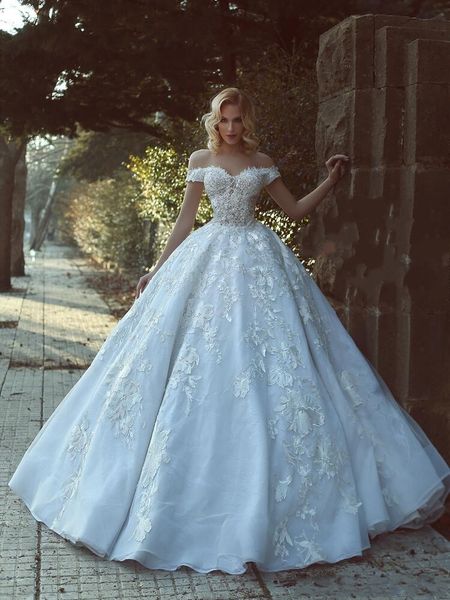 off shoulder lace ball wedding dresses 3d floral applique backless floor length wedding bridal gowns plus size wedding dresses, White
off shoulder lace ball wedding dresses 3d floral applique backless floor length wedding bridal gowns plus size wedding dresses, White