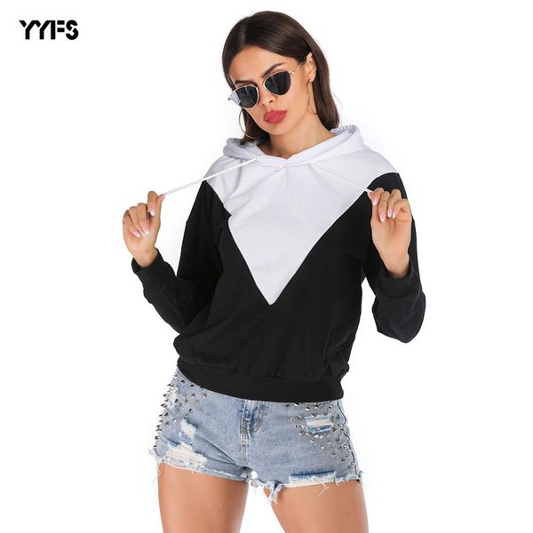 womens designer hooded panel contrasting color sweatshirt casual loose thin style, Black
womens designer hooded panel contrasting color sweatshirt casual loose thin style, Black
