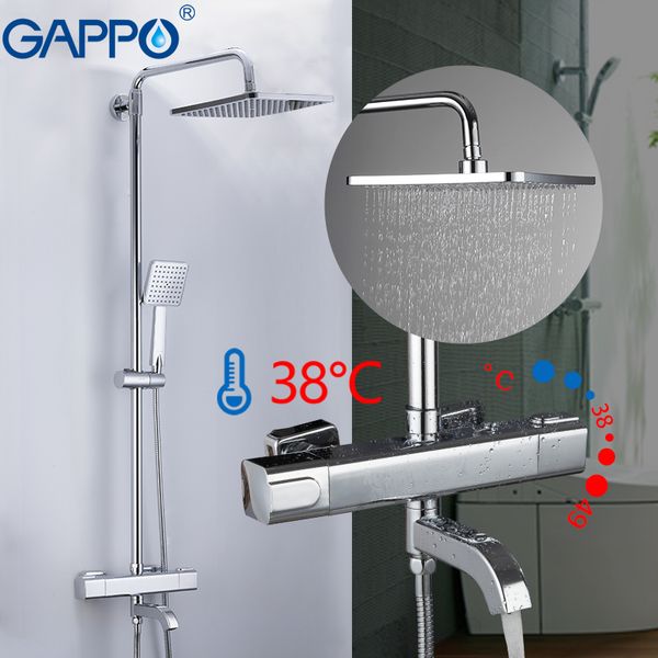 

gappo bathtub faucets thermostatic shower set wall mountde bathroom chrome faucet waterfall shower mixers thermostat taps