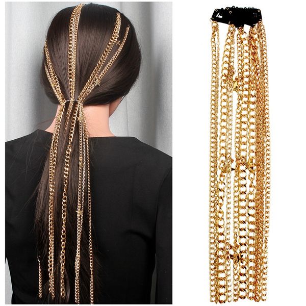 metal tassel hair clip women's punk gold star hair chain accessories hip hop accessories, Golden;white
metal tassel hair clip women's punk gold star hair chain accessories hip hop accessories, Golden;white
