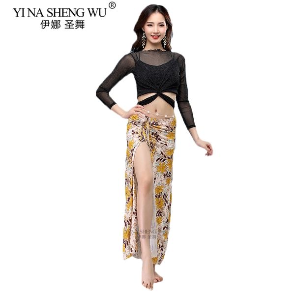 female dance performance printed skirt women dance costumes set belly practice clothing modal split long skirt suits, Black;red
female dance performance printed skirt women dance costumes set belly practice clothing modal split long skirt suits, Black;red