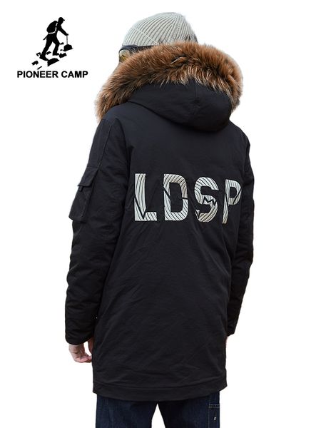 pioneer camp new warm thick down jacket men long black color fashion letter print collar detachable men's coat ayr907494
pioneer camp new warm thick down jacket men long black color fashion letter print collar detachable men's coat ayr907494